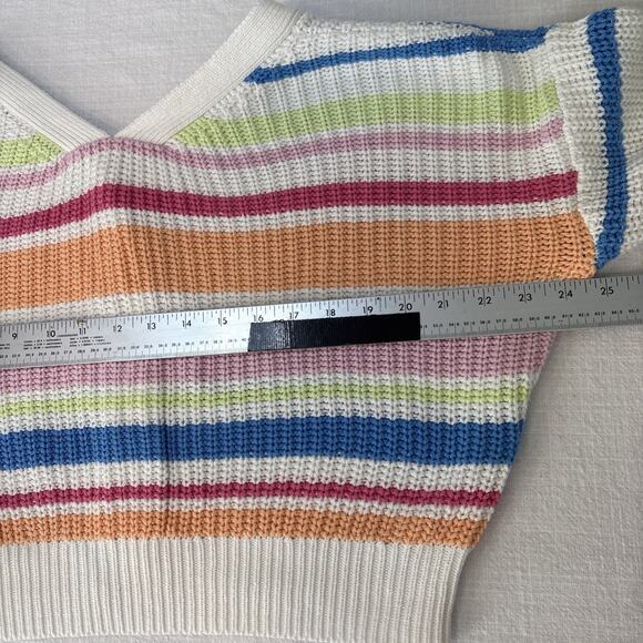 Jessica Simpson Rainbow Cropped Button Front Cardigan M - Picture 9 of 14
